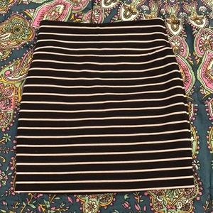 Black and White Striped Skirt